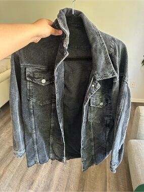 Marshalls Black Ribbed Corduroy Jean Jacket